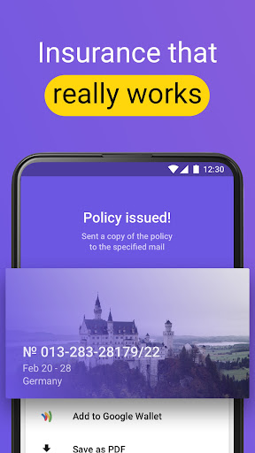 Android application Tripinsurance:travel insurance screenshort