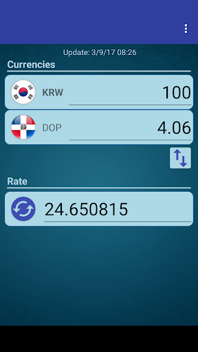 Android application S Korea Won x Dominican Peso screenshort