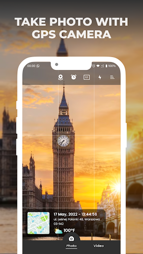 Android application Photo Location with Time-stamp screenshort