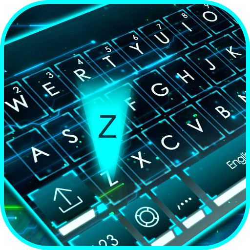 Neon 3d Tech Hologram Keyboard logo