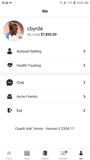 Android application Coach Ash Tennis screenshort