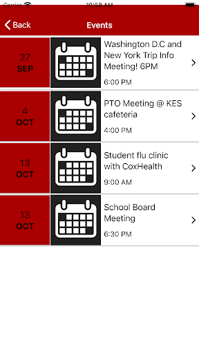 Kirbyville R-VI SD App Screen 2