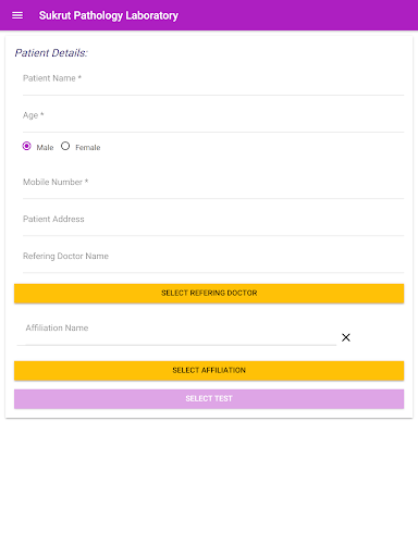 Sukrut Pathology Laboratory Screenshot