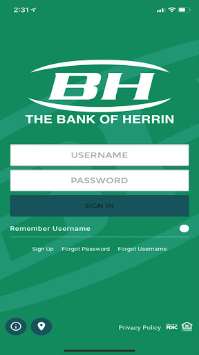 Android application Bank of Herrin Mobile App screenshort