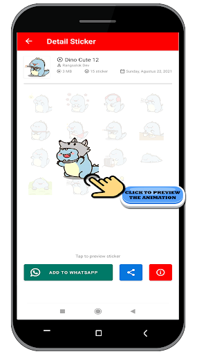 Animasi Dino For WAStickerApps