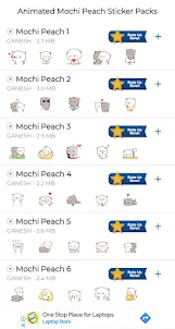 Animated Mochi Peach Stickers