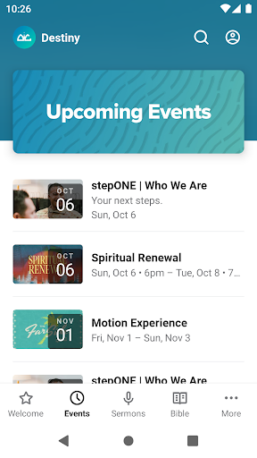 Screenshot of Destiny Worship Center