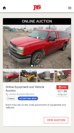 Android application Jones Auction Service screenshort