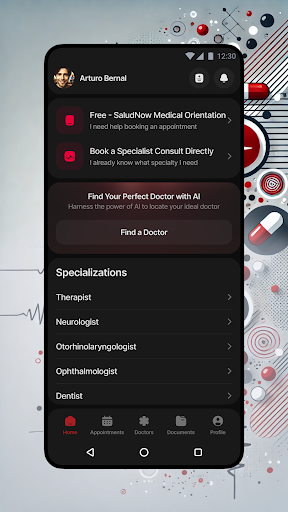 Android application SaludNow screenshort