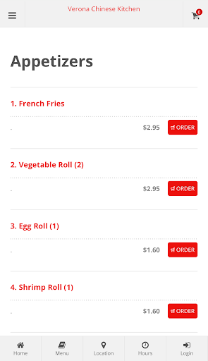 Verona Chinese Kitchen Order Screen 2