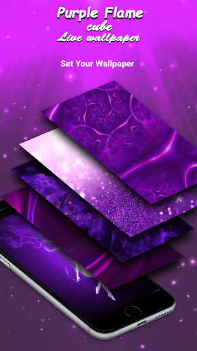 Purple Flame Cube Wallpaper Screen 3