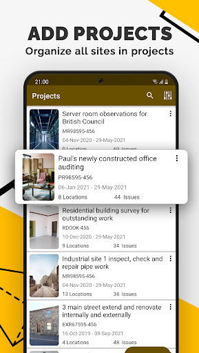 SnagBricks - Site Auditing Screen 2