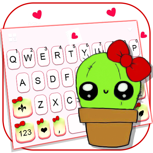 Cute Girly Cactus Keyboard The