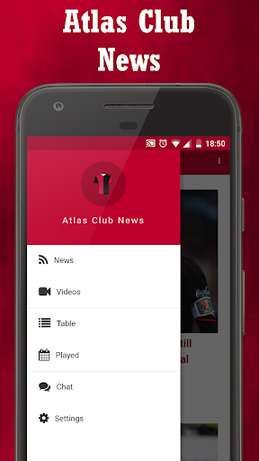 Android application Atlas Club News screenshort