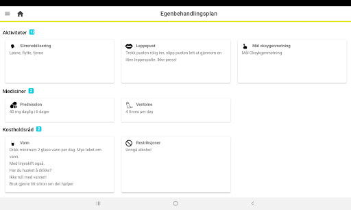 Egenbehandlingsplan Screen 2