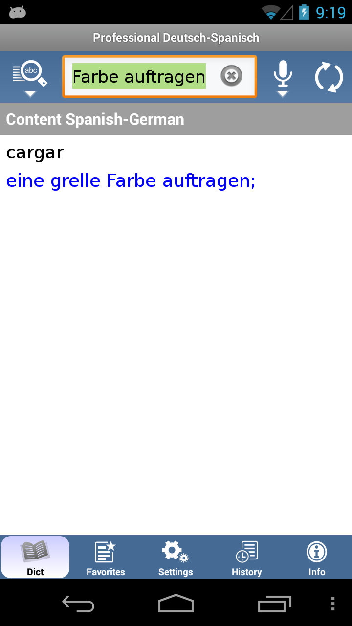 Android application Spanish German Translator Dictionary Professional screenshort