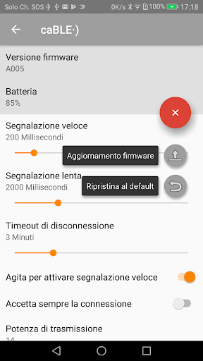Android application CaBLE screenshort