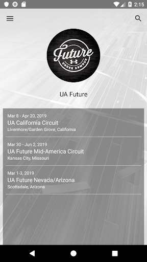 Android application UA Future screenshort