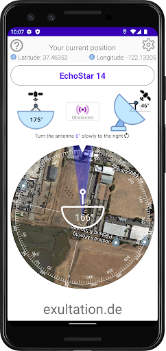 Satellite Finder (DishAligner) Screen 2