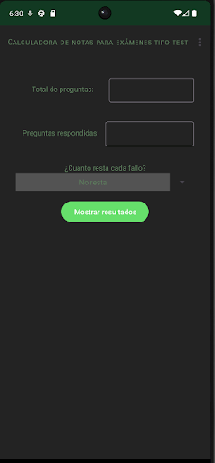 Android application Calculadora de notas de test screenshort