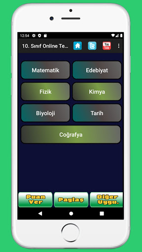 Android application 10. Sınıf Tüm Dersler Test Çöz screenshort