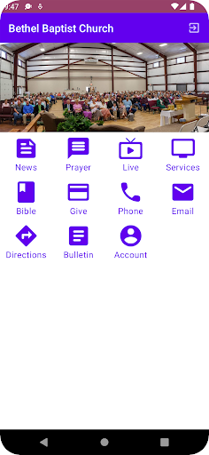 Android application Bethel Baptist Church screenshort