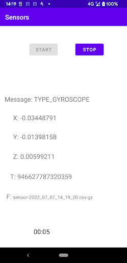 Sensors Screen 2