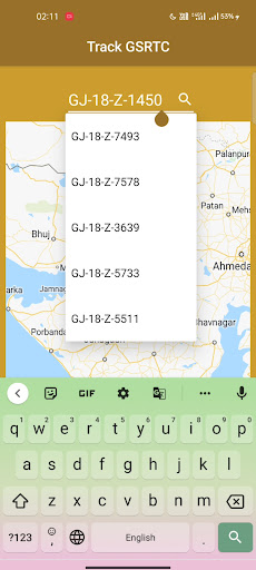 Android application Track GSRTC screenshort