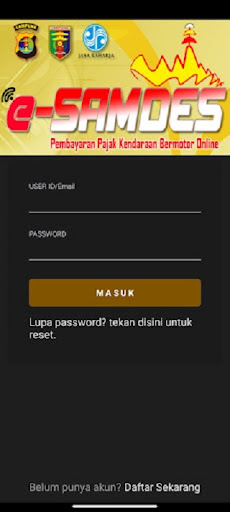 Android application e-Samdes Bapenda Lampung screenshort