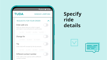 screenshot of TUDA — order a ride