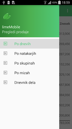 Android application limeMOBILE screenshort