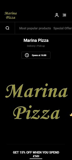 Android application Marina Pizza screenshort
