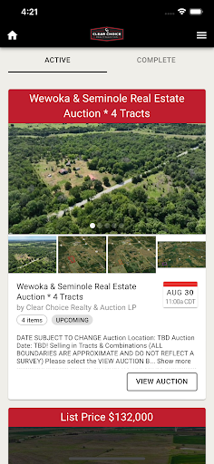 Android application Clear Choice Realty & Auction screenshort
