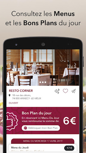 Android application Menu Du Jour MDJ screenshort