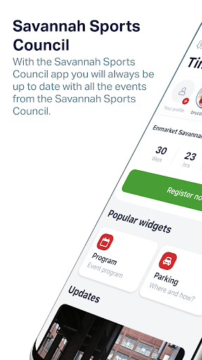 Android application Savannah Sports Council screenshort