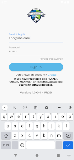 Android application MANNING FUTSAL screenshort