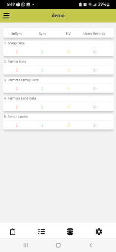 Unique Data Collection APP Screen 2