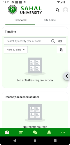 Android application Sahal University screenshort