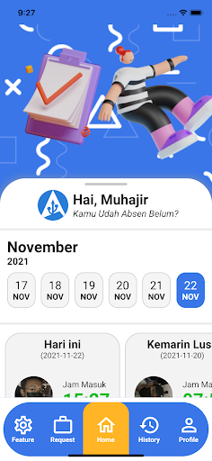 Android application Absensih screenshort