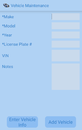 Android application Vehicle Maintenance screenshort
