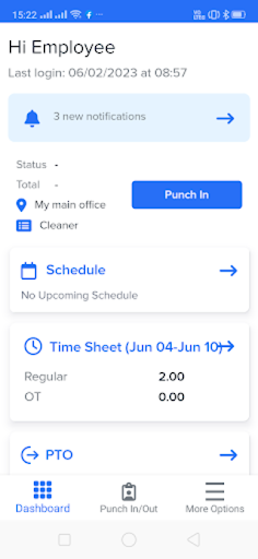 Android application EPAY Time Plus screenshort