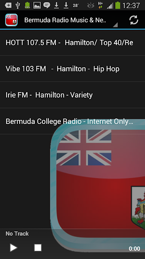 Android application Bermuda Radio Music & News screenshort