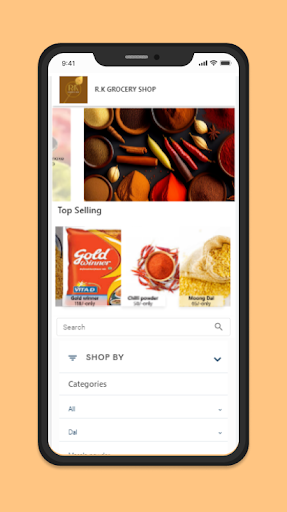 Android application RK Grocery Shop screenshort