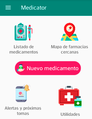 Android application Alarma de medicamentos, Medica screenshort