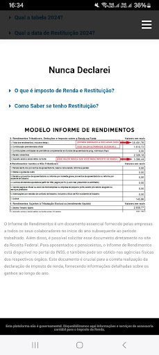 Imposto de Renda | Ajuda Screen 2