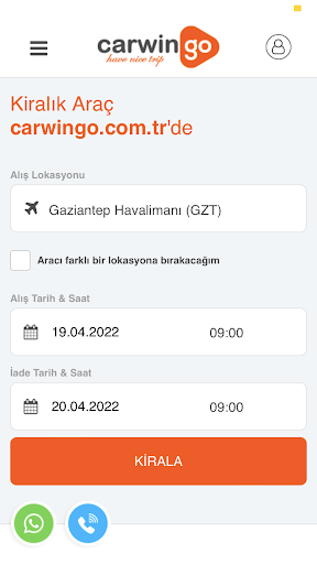 Android application Carwingo Oto Kiralama screenshort
