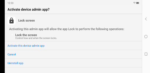 Android application Lock Screen screenshort