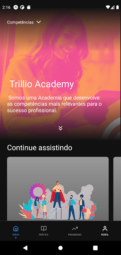 Android application Trillio Academy screenshort