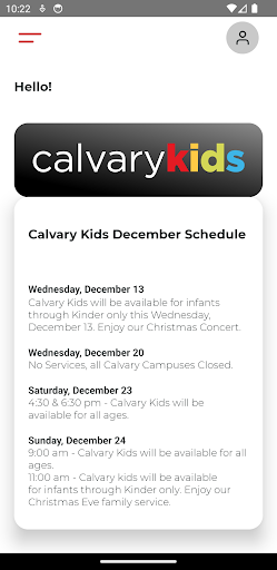Calvary Church Check-In Screen 2