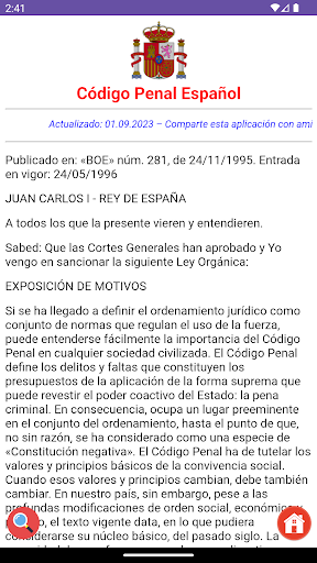 Android application Código Penal Español screenshort